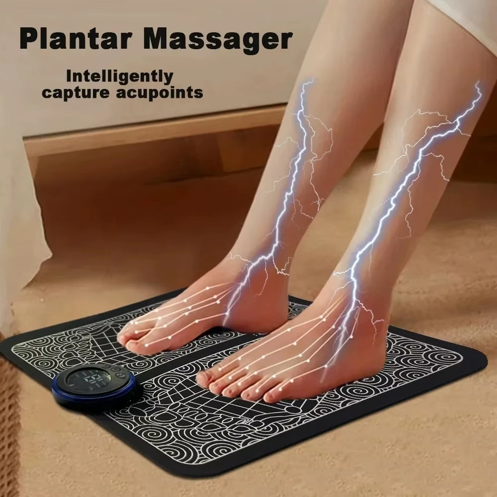 EMS Foot Massager with Remote Control Relaxation Pads Electric Massag Tool to Relieve Sore Feet Cramps Ankle Sprain Swollen Feet