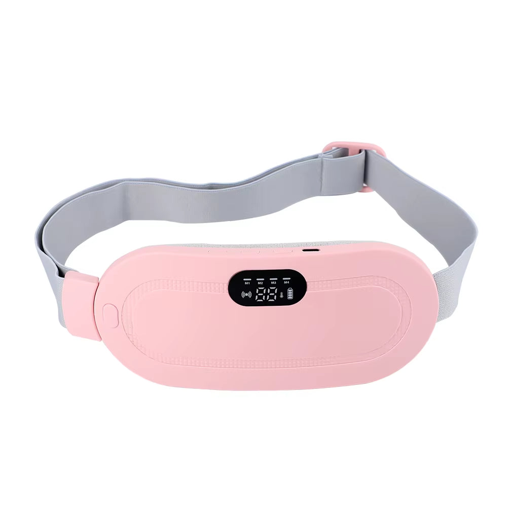 Electric Waist Massage Period Cramp Massager Vibrating Heating Belt for Menstrual Waist Stomach Abdominal Warm Palace Belt