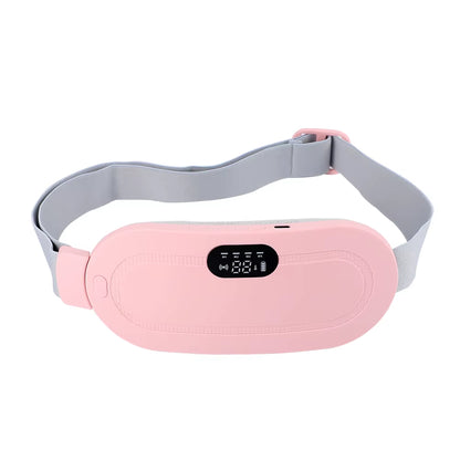 Electric Waist Massage Period Cramp Massager Vibrating Heating Belt for Menstrual Waist Stomach Abdominal Warm Palace Belt